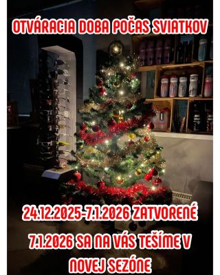 🎄OTVÁRACIA DOBA POČAS SVIATKOV 🎄 24.12.2025- 6.1.2026 ZATVORENÉ 7.1.2026 Spúšťame novú sezónu a tešíme sa na vás 🚴 A kým...